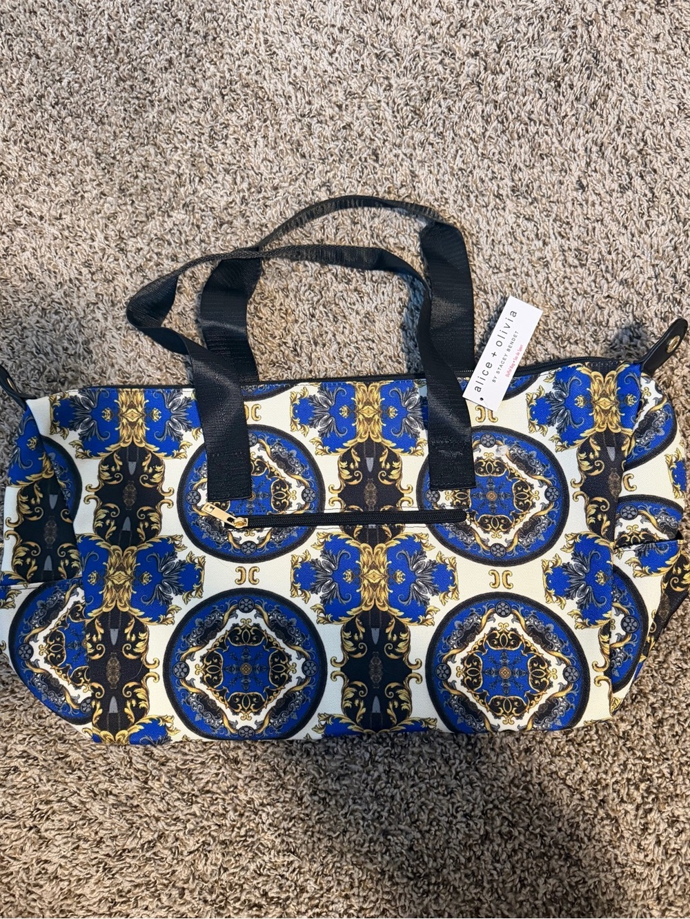 ⚡️NWT Alice + Olivia Regal Romance Sapphire Duffle Tote - Picture 5 of 9